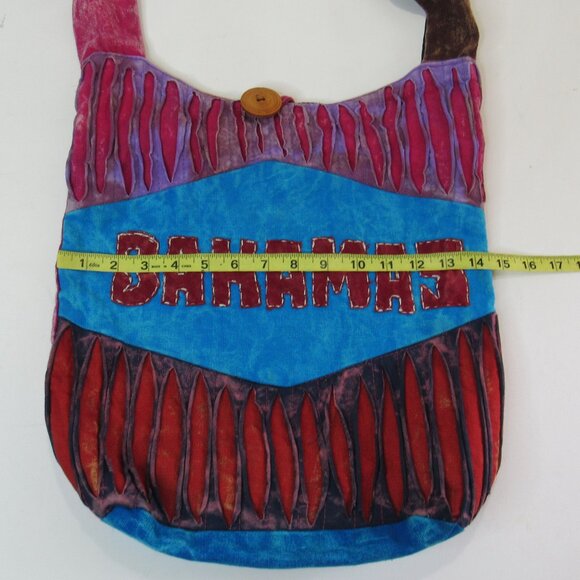 Colorful Bahamas Hobo Cotton Sling Cross Body Messenger Shoulder Bag - Picture 5 of 7